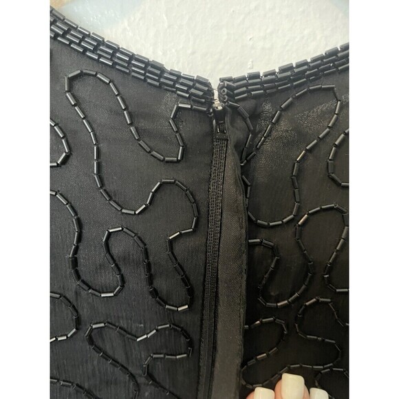 Vintage Sparkling SCALA 100% SILK BEADED SEQUINS Formal Evening Dress Lined Sz M - Picture 7 of 11